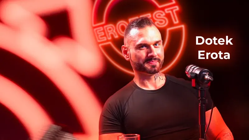 Obálka 3. dílu Erofest Podcastu — Dotek Erota