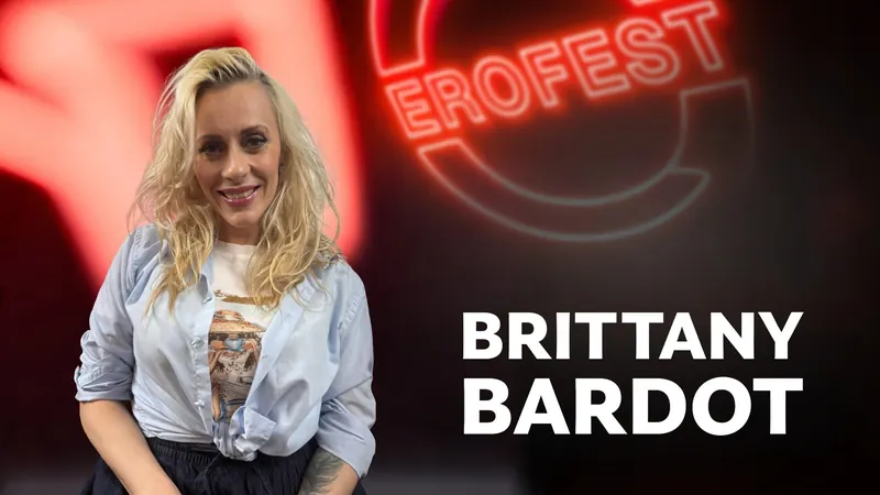 Obálka 44. dílu Erofest Podcastu — Brittany Bardot